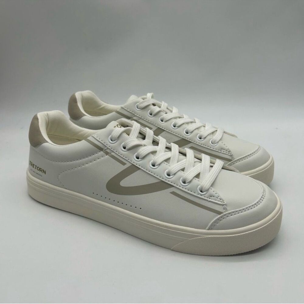Tretorn Serve White & Grey Women’s Vegan Sneakers Size 6.5  Lightweight Comfort - Picture 3 of 8